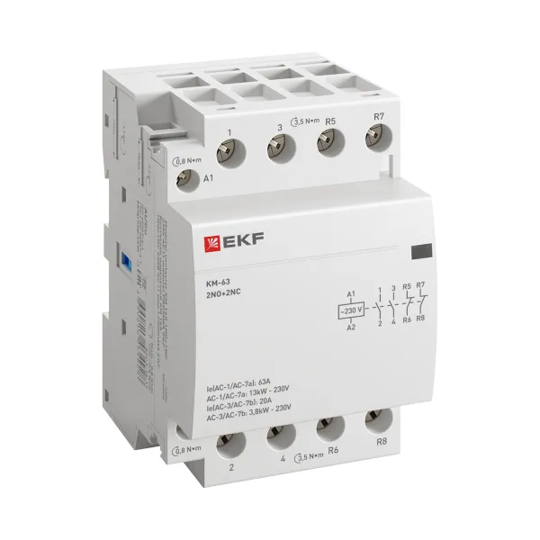 Контактор модульный КМ 63А 2NO+2NC 230В АС (3 мод.) PROXIMA EKF