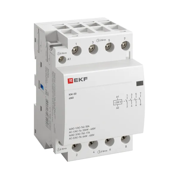 Контактор модульный КМ 50А 4NO 230В АС (3 мод.) PROXIMA EKF