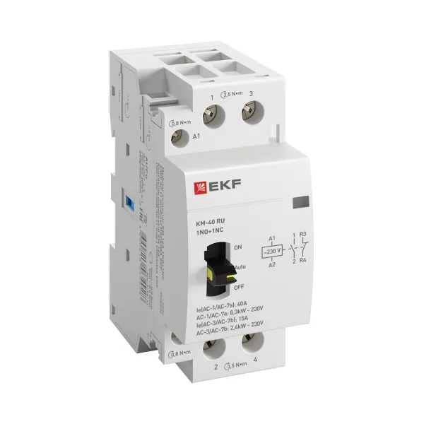 Контактор модульный КМ РУ 40А 1NO+1NC 230В АС (2 мод.) PROXIMA EKF