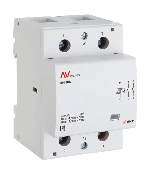 Контактор модульный КМ 125А 2NO 24В АС (3 мод.) AVERES EKF