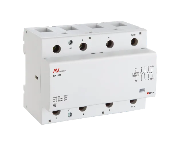 Контактор модульный КМ 100А 3NO+1NC 24В АС (6 мод.) AVERES EKF