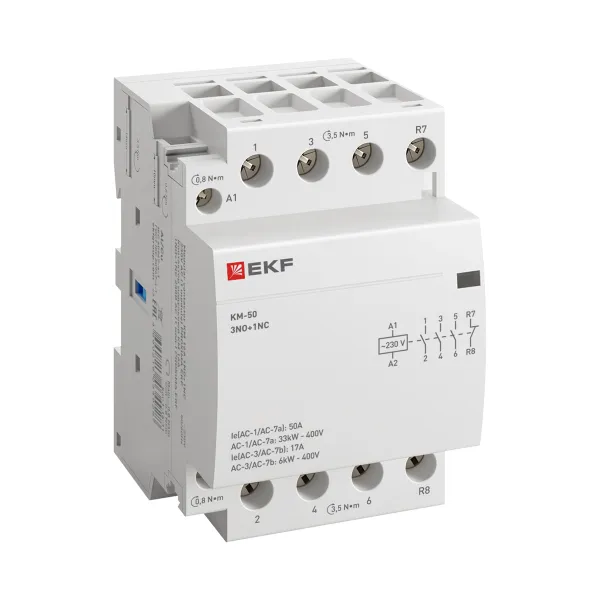 Контактор модульный КМ 50А 3NO+1NC 230В АС (3 мод.) PROXIMA EKF
