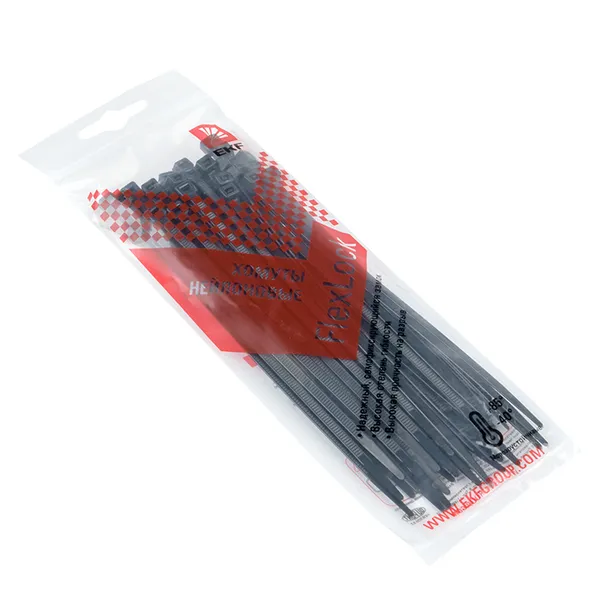 Хомут P6.6 стандартный (ч), 3.6×150 (50шт) FlexLock PROxima