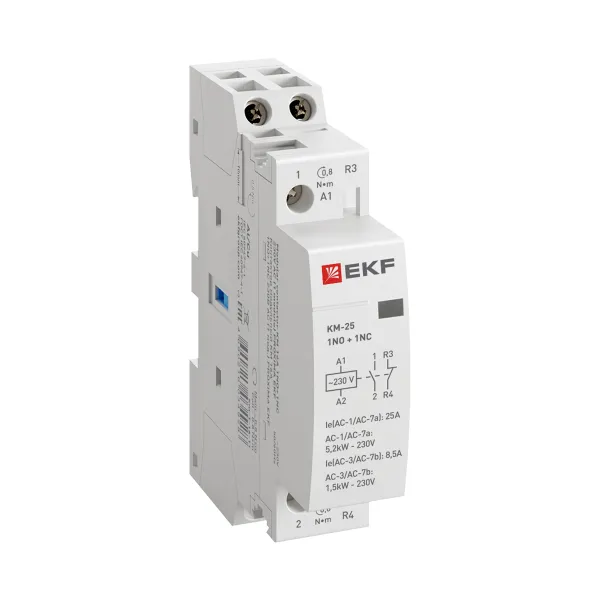 Контактор модульный КМ 25А 1NO+1NC 230В АС (1 мод.) PROXIMA EKF