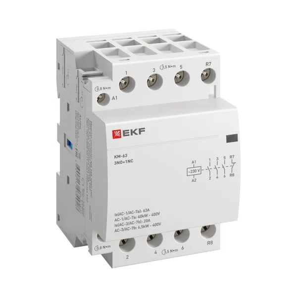 Контактор модульный КМ 63А 3NO+1NC 230В АС (3 мод.) PROXIMA EKF