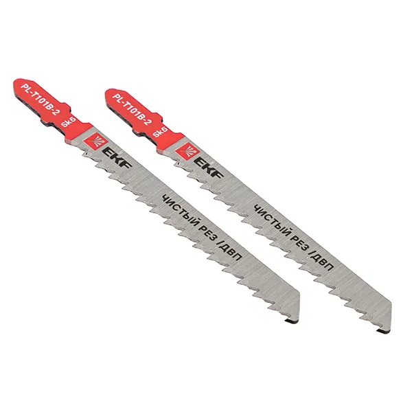 Пилки для электролобзика прямые T101B (чистовой рез по ДВП)(SK5)(2 шт) EKF Expert