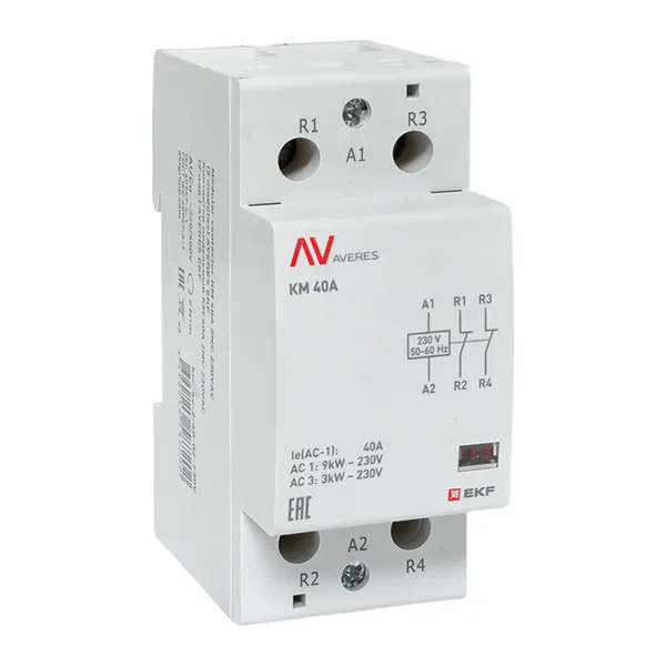 Контактор модульный КМ 40А 2NC 230В АС (2 мод.) AVERES EKF