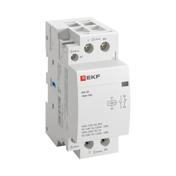 Контактор модульный КМ 20А 1NO+1NC 230В АС (2 мод.) PROXIMA EKF