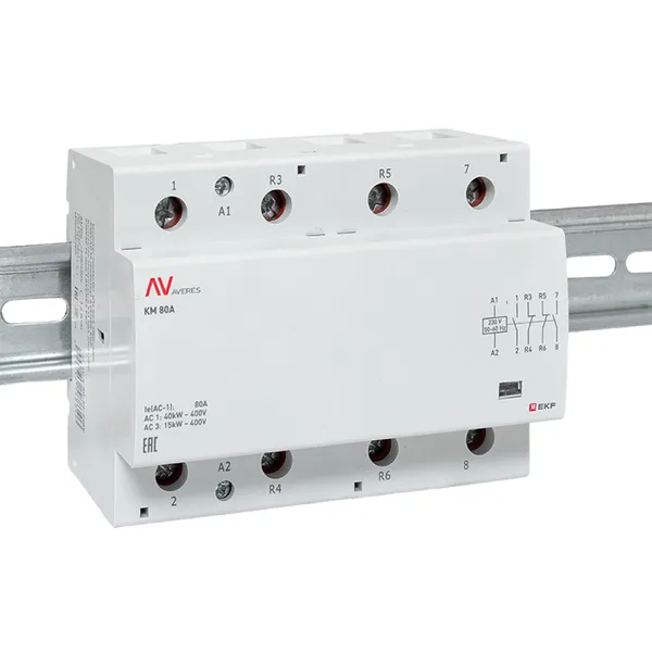 Контактор модульный КМ 80А 2NO+2NC 230В АС (6 мод.) AVERES EKF
