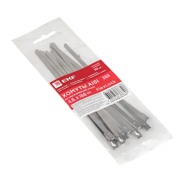 Хомут AISI 304 из нержавеющей стали, 4.6×150 (10 шт.) FlexLock PROxima