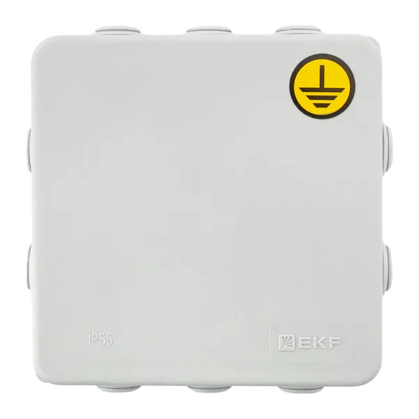 Коробка уравнивания потенциалов КУП-030-014 с крышкой наружная (100x100x50) для прямого монтажа, 10 мембр. вводов серая IP55 EKF