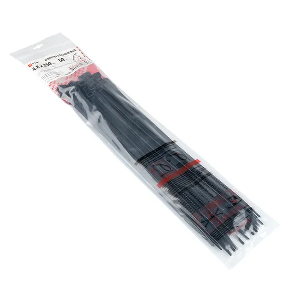 Хомут P6.6 стандартный (ч), 4.8×250 (50шт) FlexLock PROxima