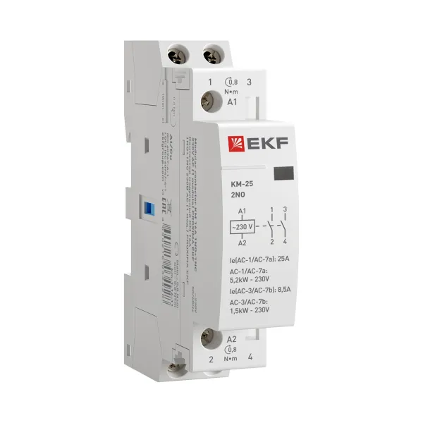 Контактор модульный КМ 25А 2NO 230В АС (1 мод.) PROXIMA EKF