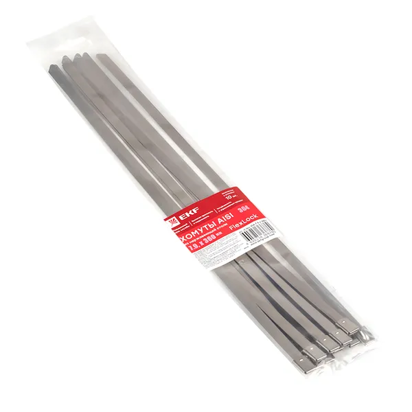Хомут AISI 304 из нержавеющей стали, 7.9×360 (10 шт.) FlexLock PROxima