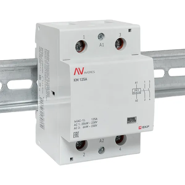 Контактор модульный КМ 125А 2NO 230В АС (3 мод.) AVERES EKF