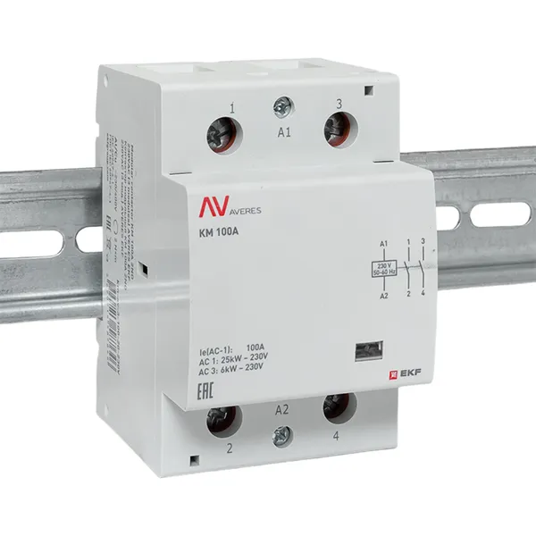 Контактор модульный КМ 100А 2NO 230В АС (3 мод.) AVERES EKF