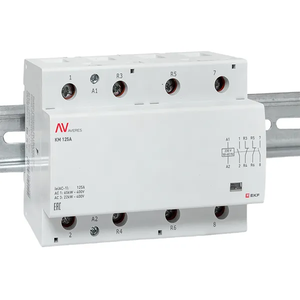Контактор модульный КМ 125А 2NO+2NC 230В АС (6 мод.) AVERES EKF