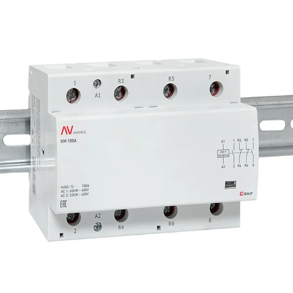 Контактор модульный КМ 100А 2NO+2NC 230В АС (6 мод.) AVERES EKF