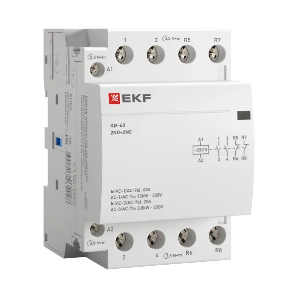 Контактор модульный КМ 63А 2NO+2NC 230В АС (3 мод.) PROXIMA EKF