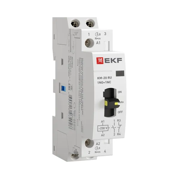Контактор модульный КМ РУ 20А 1NO+1NC 230В АС (1 мод.) PROXIMA EKF