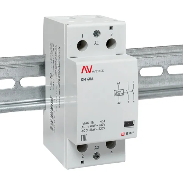 Контактор модульный КМ 40А 2NO 230В АС (2 мод.) AVERES EKF