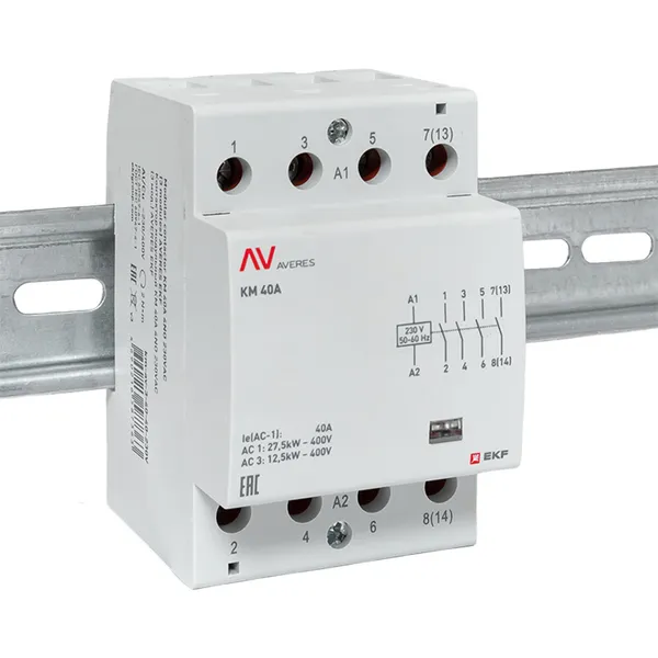 Контактор модульный КМ 40А 4NO 230В АС (3 мод.) AVERES EKF