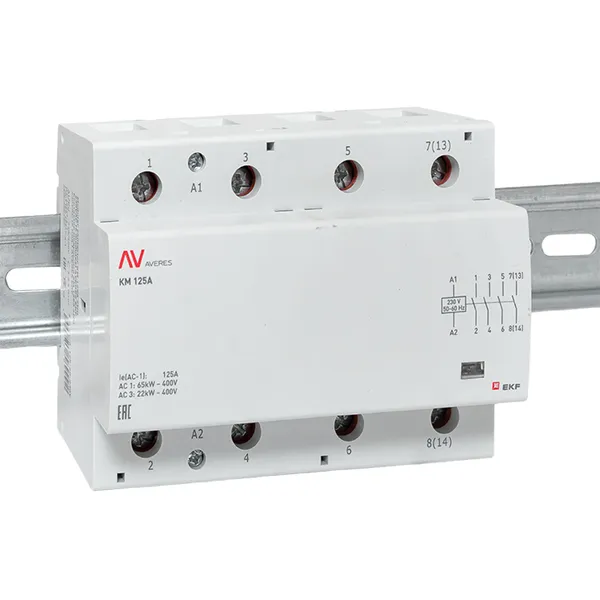 Контактор модульный КМ 125А 4NO 230В АС (6 мод.) AVERES EKF
