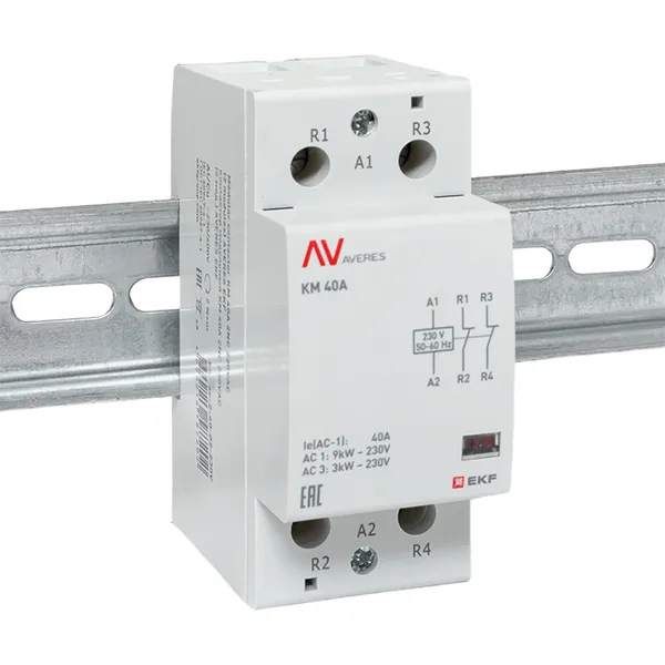 Контактор модульный КМ 40А 2NC 230В АС (2 мод.) AVERES EKF