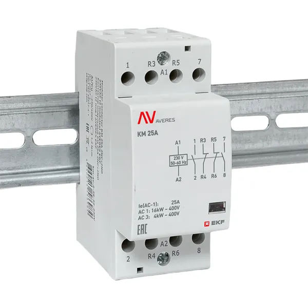 Контактор модульный КМ 25А 2NO+2NC 230В АС (2 мод.) AVERES EKF