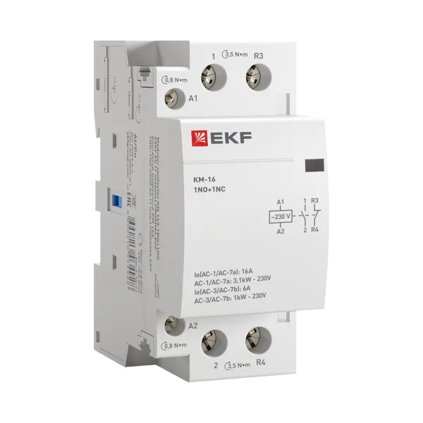 Контактор модульный КМ 16А 1NO+1NC 230В АС (2 мод.) PROXIMA EKF