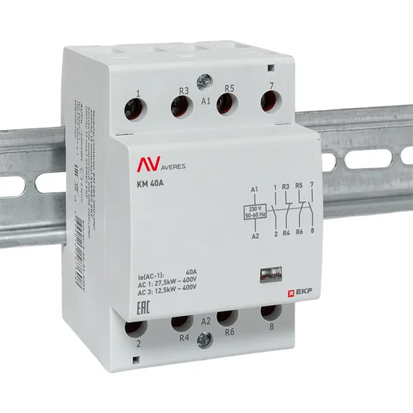 Контактор модульный КМ 40А 2NO+2NC 230В АС (3 мод.) AVERES EKF