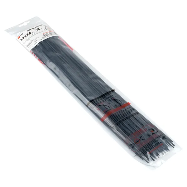 Хомут P6.6 стандартный (ч), 3.6×300 (50шт) FlexLock PROxima