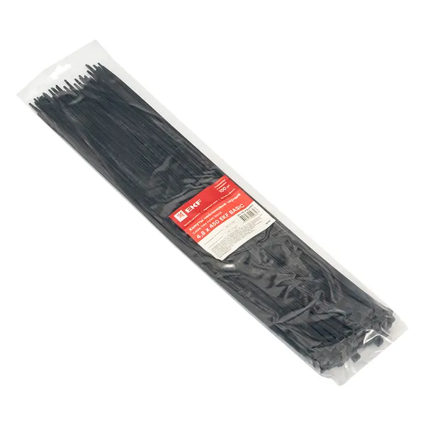 Хомут нейлоновый черный (4,8×450) (100шт.) EKF Basic