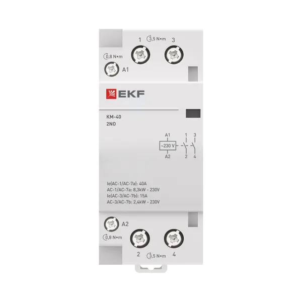 Контактор модульный КМ 40А 2NO 230В АС (2 мод.) PROXIMA EKF