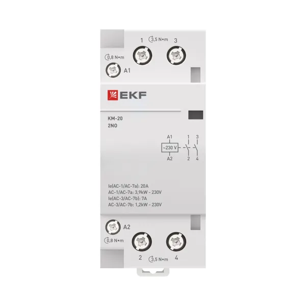 Контактор модульный КМ 20А 2NO 230В АС (2 мод.) PROXIMA EKF