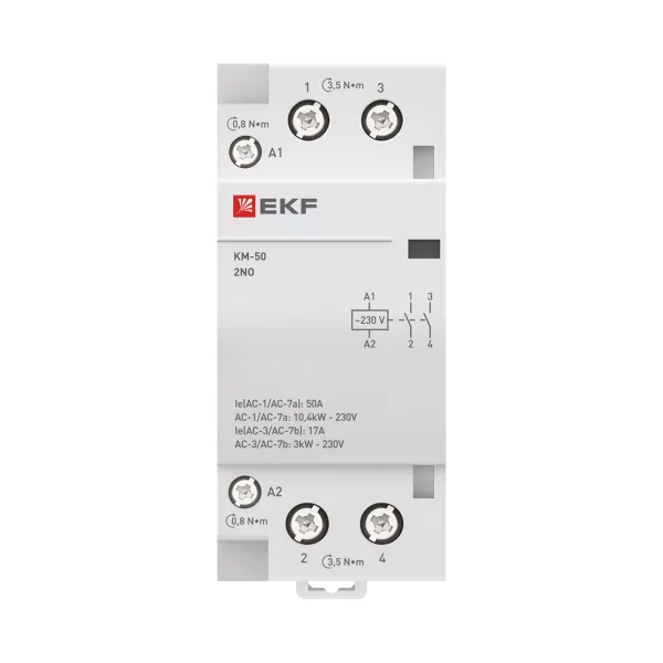 Контактор модульный КМ 50А 2NO 230В АС (2 мод.) PROXIMA EKF