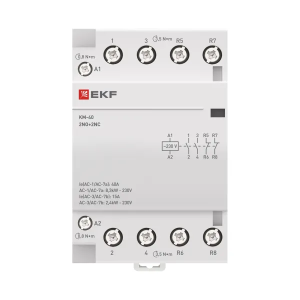Контактор модульный КМ 40А 2NO+2NC 230В АС (3 мод.) PROXIMA EKF