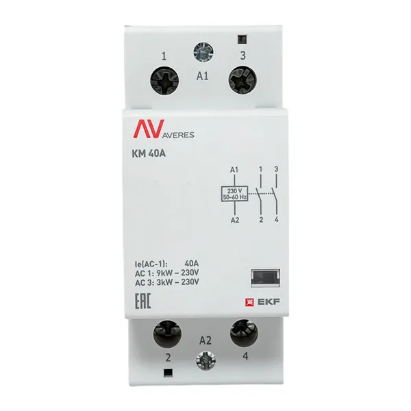 Контактор модульный КМ 40А 2NO 230В АС (2 мод.) AVERES EKF