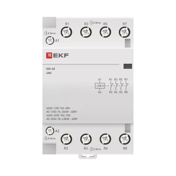 Контактор модульный КМ 40А 4NC 230В АС (3 мод.) PROXIMA EKF