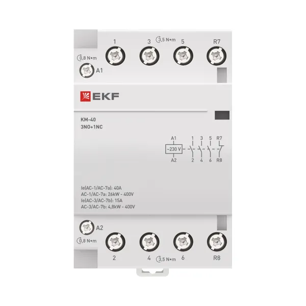 Контактор модульный КМ 40А 3NO+1NC 230В АС (3 мод.) PROXIMA EKF
