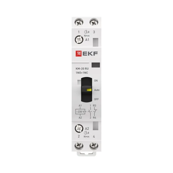 Контактор модульный КМ РУ 20А 1NO+1NC 230В АС (1 мод.) PROXIMA EKF