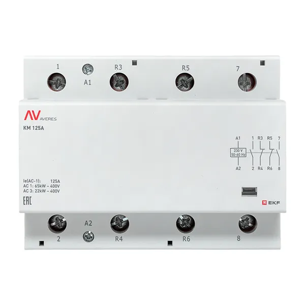 Контактор модульный КМ 125А 2NO+2NC 230В АС (6 мод.) AVERES EKF