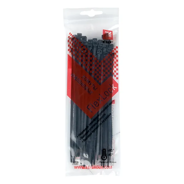 Хомут P6.6 стандартный (ч), 3.6×150 (50шт) FlexLock PROxima