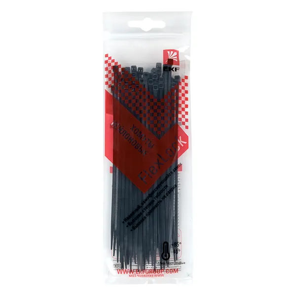 Хомут P6.6 стандартный (ч), 2.5×150 (50шт) FlexLock PROxima