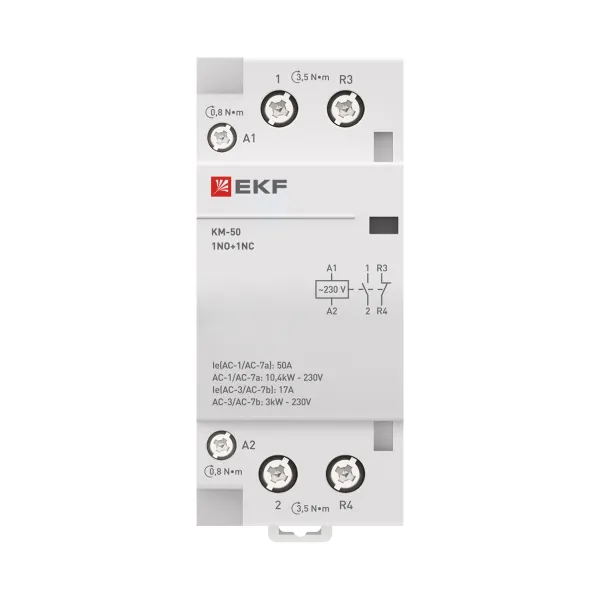 Контактор модульный КМ 50А 1NO+1NC 230В АС (2 мод.) PROXIMA EKF