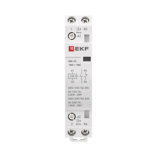 Контактор модульный КМ 25А 1NO+1NC 230В АС (1 мод.) PROXIMA EKF