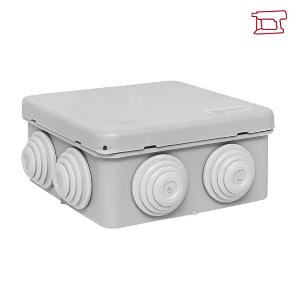 Коробка распределительная КМР-030-031 с крышкой (85x85x40) для прямого монтажа 8 мембр. вводов серая IP55 EKF