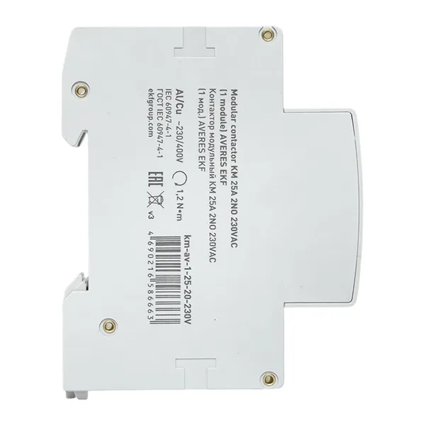 Контактор модульный КМ 25А 2NO 230В АС (1 мод.) AVERES EKF