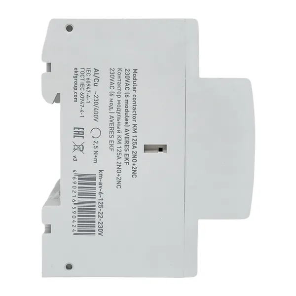 Контактор модульный КМ 125А 2NO+2NC 230В АС (6 мод.) AVERES EKF