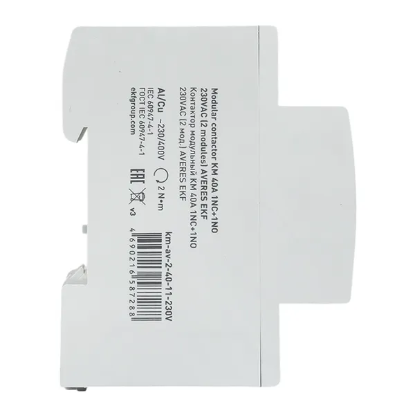 Контактор модульный КМ 40А 1NO+1NC 230В АС (2 мод.) AVERES EKF